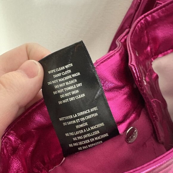 BLANKNYC X Free People Women 25 Pink First Blush Vegan Leather Franklin Pant NWT - Picture 15 of 15